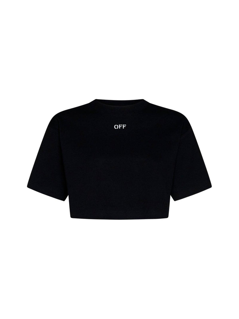 Off-White Off-stamp Crewneck Cropped T-shirt - Women - Piano Luigi