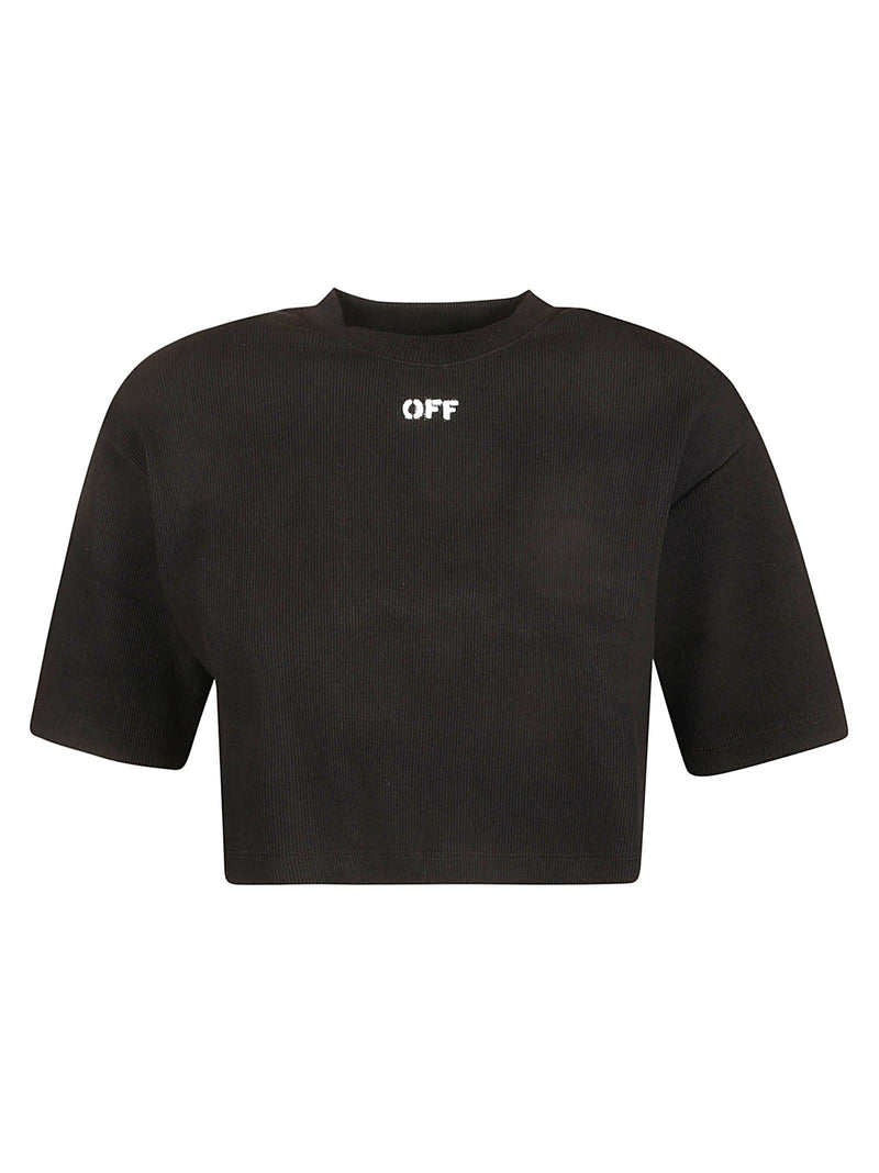 Off-White Off-stamp Rib Crop T-shirt - Women - Piano Luigi