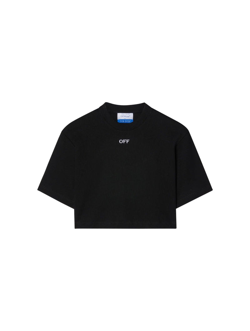 Off-White Off Stamp Rib Cropped Tee - Women - Piano Luigi