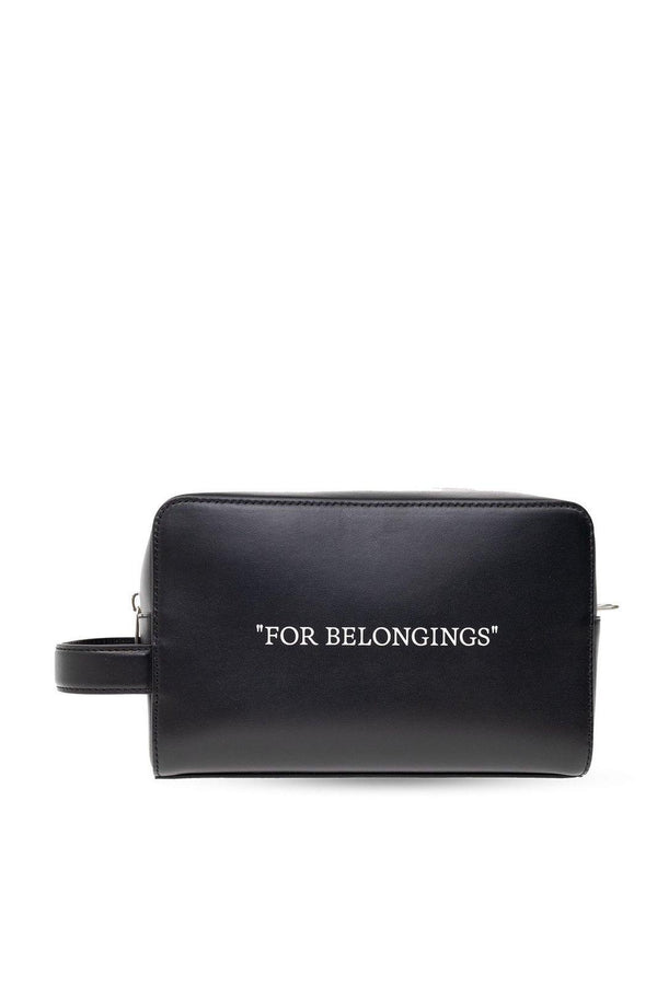 Off-White Slogan Printed Makeup Pouch - Women - Piano Luigi