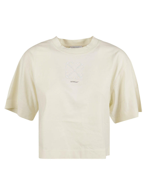 Off-White Small Arrow Pearls Crop T-shirt - Women - Piano Luigi