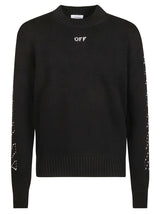 Off-White Stitched Diag Knit Crewneck Sweater - Men - Piano Luigi