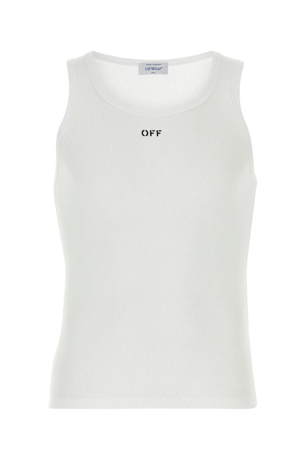 Off-White White Stretch Cotton Tank Top - Men - Piano Luigi