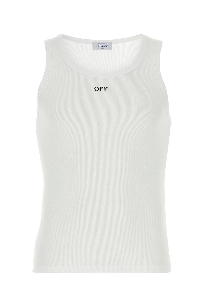 Off-White White Stretch Cotton Tank Top - Men - Piano Luigi