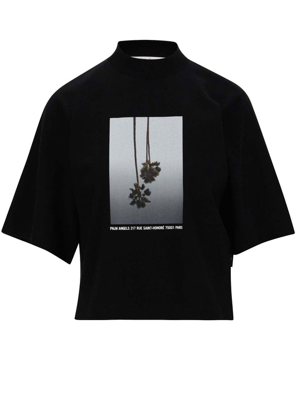 Palm Angels Black Mirage Cotton T-shirt - Women - Piano Luigi