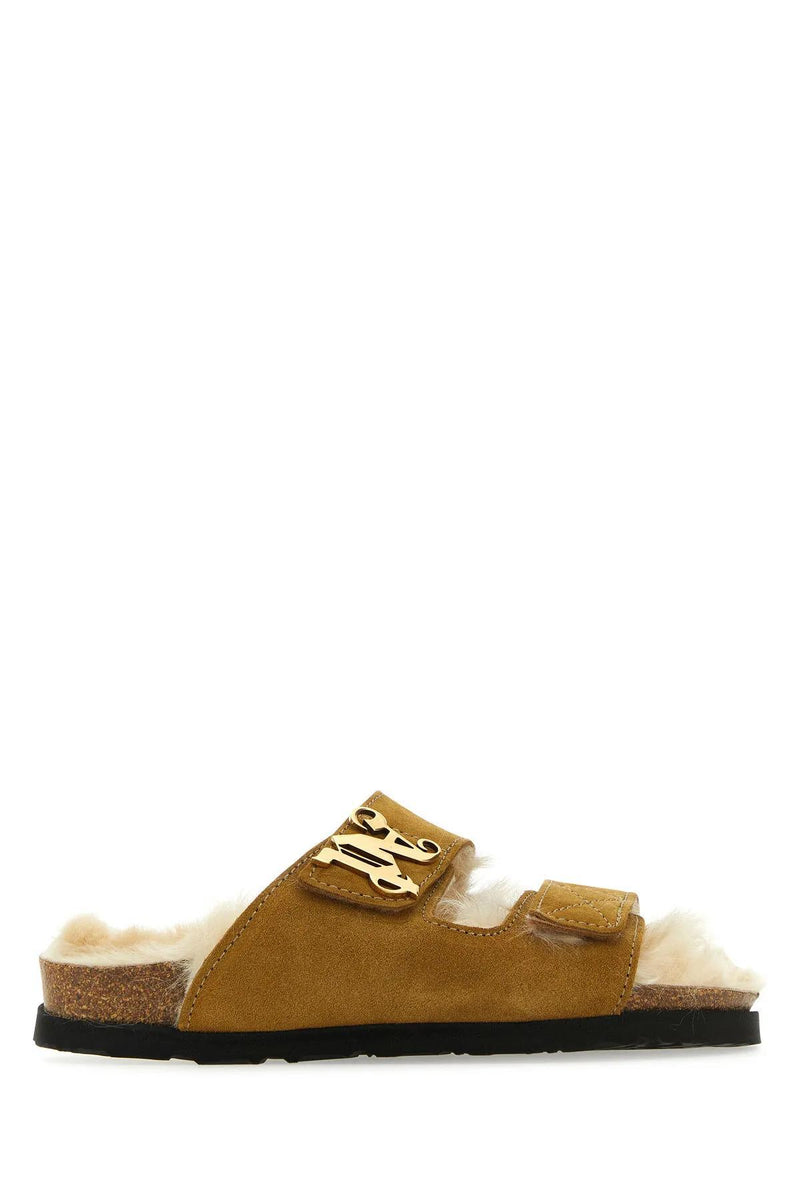 Palm Angels Camel Suede Slippers - Women - Piano Luigi