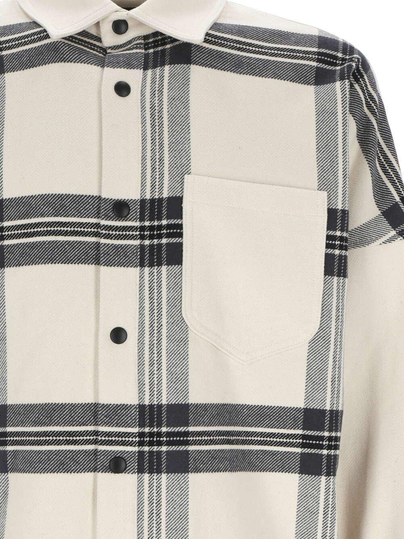 Palm Angels Checked Long-sleeved Flannel Overshirt - Men - Piano Luigi