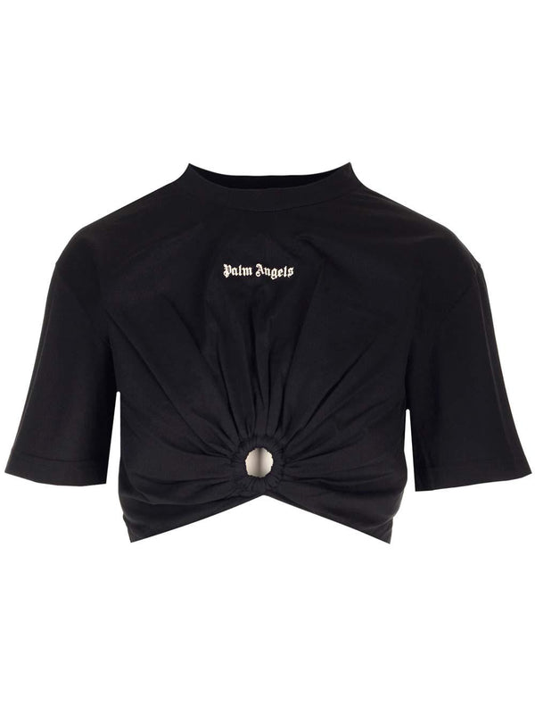 Palm Angels Crop T-shirt With Ring - Women - Piano Luigi