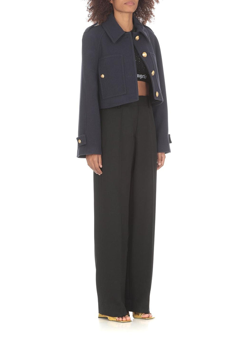 Palm Angels Gold Buttons Cropped Blazer - Women - Piano Luigi