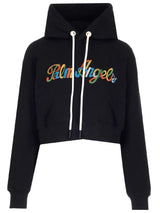 Palm Angels Logo Embroidered Cropped Hoodie - Women - Piano Luigi