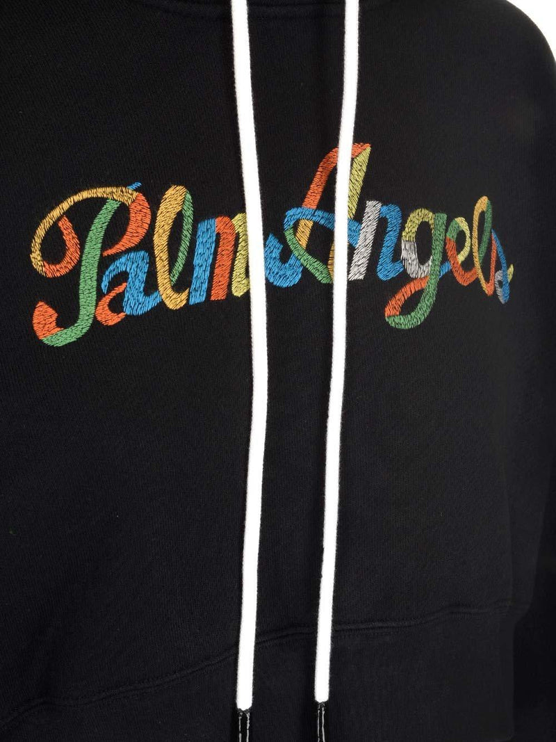 Palm Angels Logo Embroidered Cropped Hoodie - Women - Piano Luigi