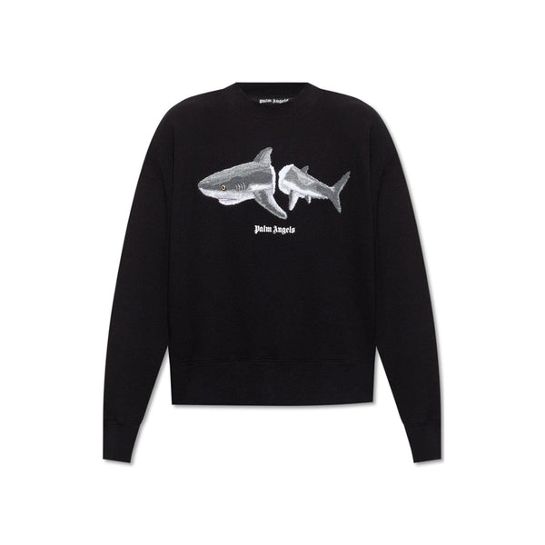 Palm Angels Logo Shark Print Sweatshirt - Men - Piano Luigi