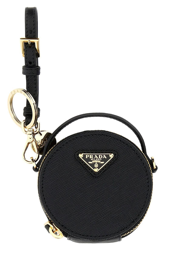 Prada Black Leather Key Chain - Women - Piano Luigi