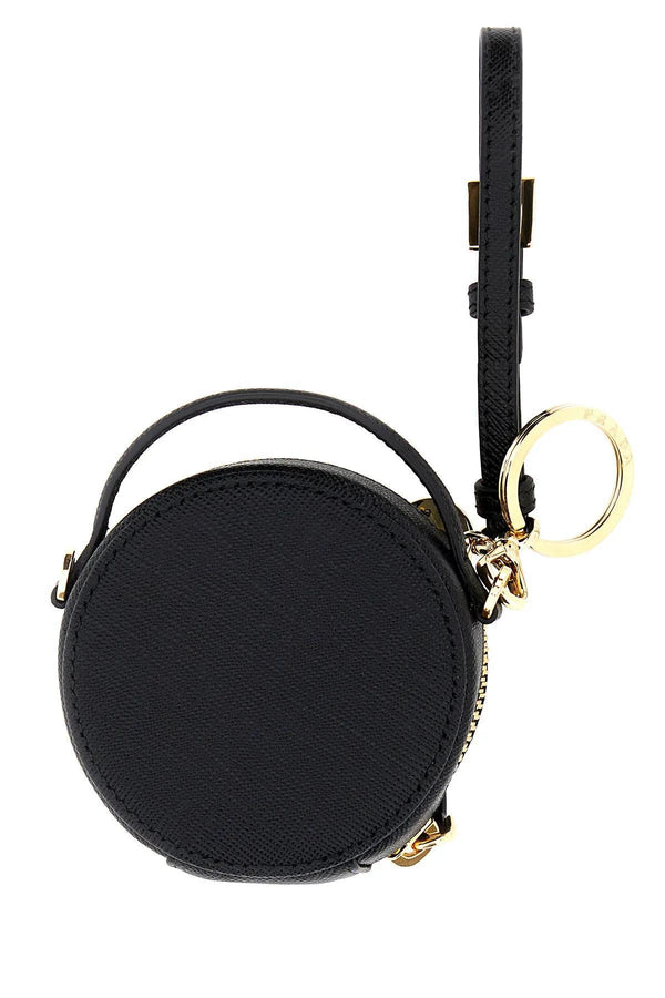 Prada Black Leather Key Chain - Women - Piano Luigi