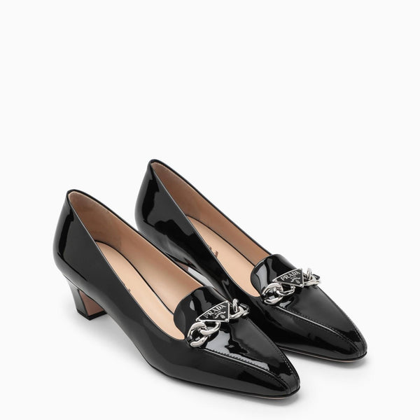 Prada Black Moccasin With Heel - Women - Piano Luigi