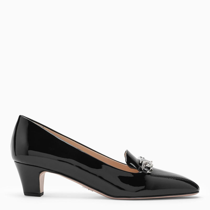 Prada Black Moccasin With Heel - Women - Piano Luigi