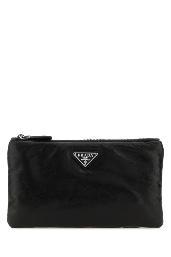 Prada Black Nappa Leather Pouch - Women - Piano Luigi