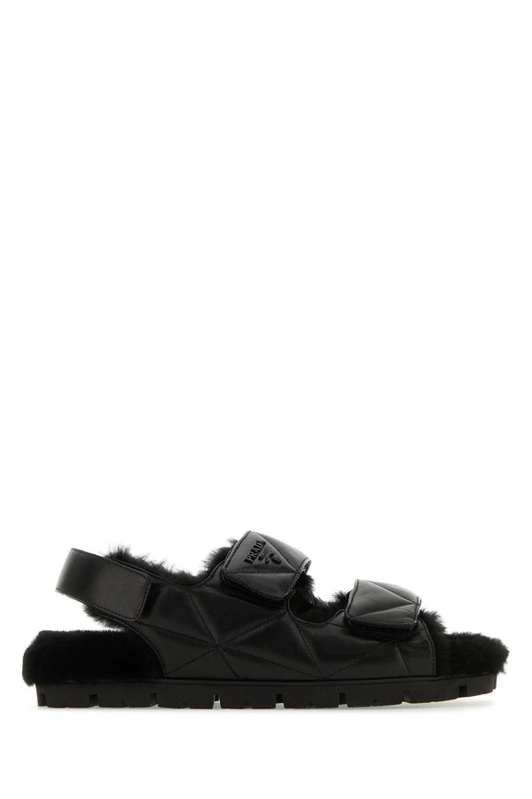 Prada Black Nappa Leather Sandals - Women - Piano Luigi