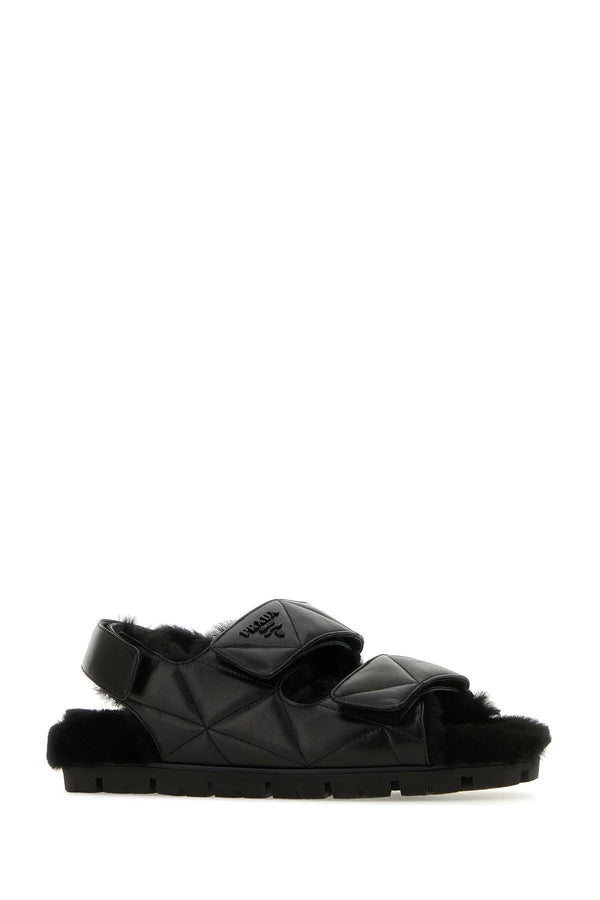 Prada Black Nappa Leather Sandals - Women - Piano Luigi