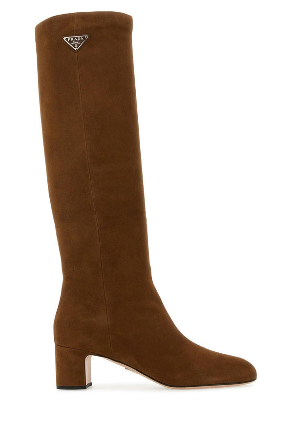 Prada Brown Suede Boots - Women - Piano Luigi