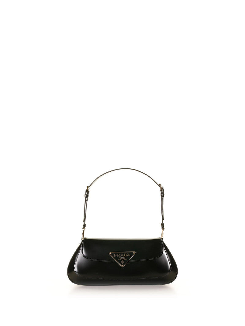 Prada Brushed Leather Shoulder Bag With Logo - Women - Piano Luigi