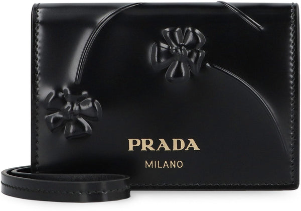 Prada Card Holder With Shoulder Strap - Women - Piano Luigi