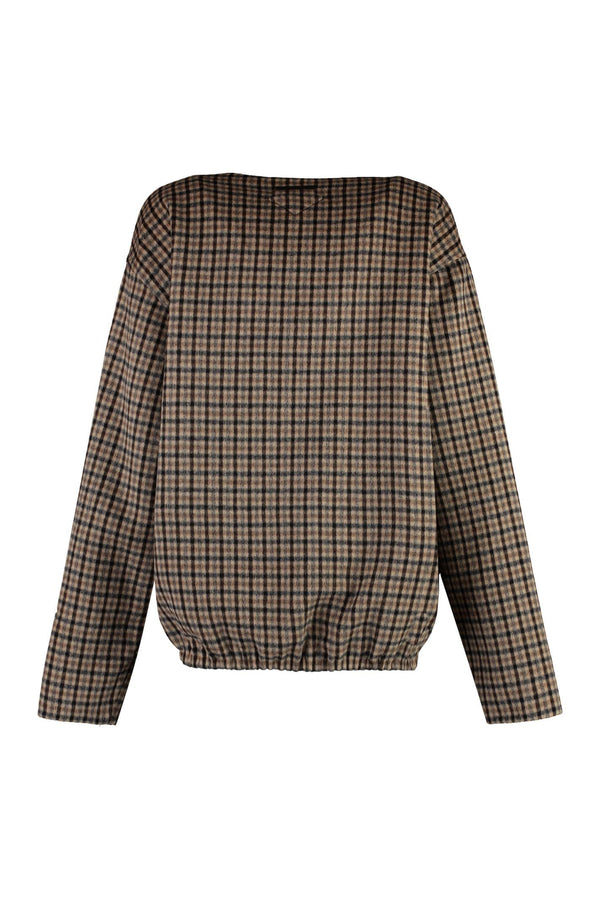 Prada Checked Cashgora Sweater - Women - Piano Luigi