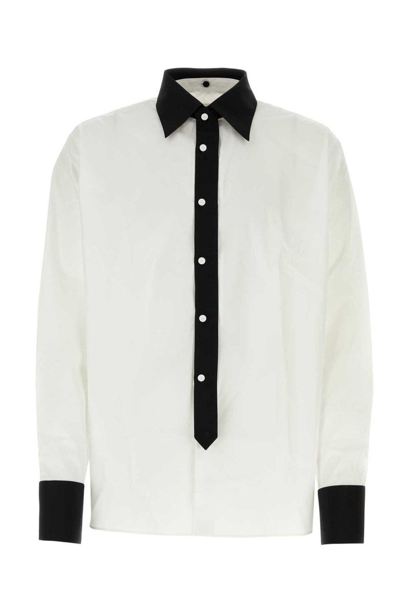 Prada Contrast-trim Long-sleeved Shirt - Men - Piano Luigi