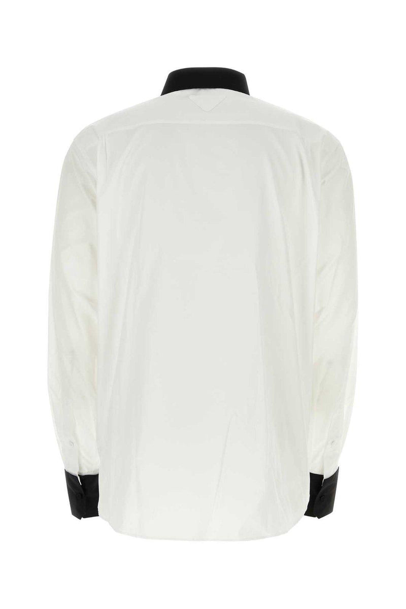 Prada Contrast-trim Long-sleeved Shirt - Men - Piano Luigi