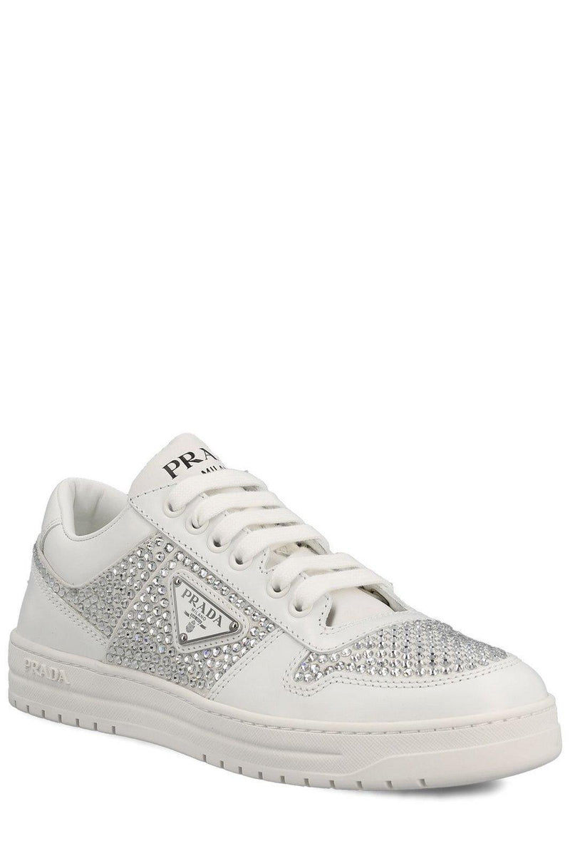 Prada Embellished Lace-up Sneakers - Women - Piano Luigi