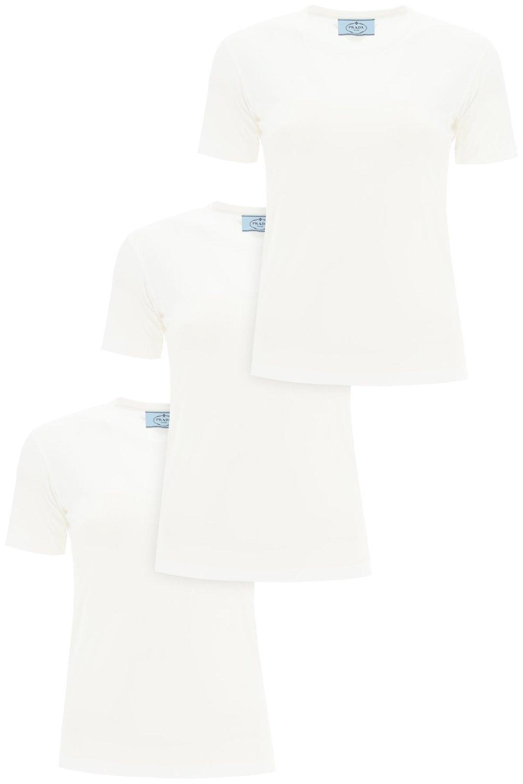 Prada V-neck T-shirt 3 pack - White