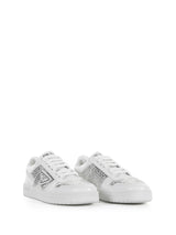 Prada Leather Sneakers With Crystals - Women - Piano Luigi