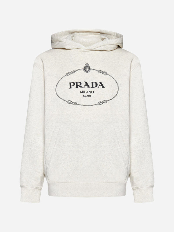 Prada Logo Cotton Hoodie - Men - Piano Luigi