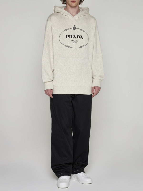 Prada Logo Cotton Hoodie - Men - Piano Luigi