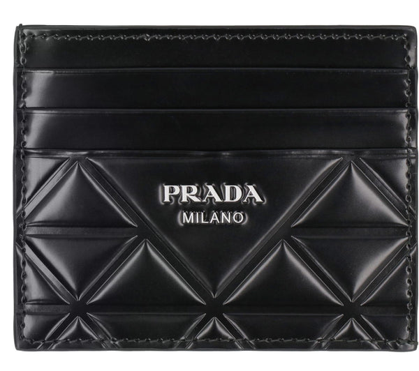 Prada Logo Detail Leather Card Holder - Men - Piano Luigi