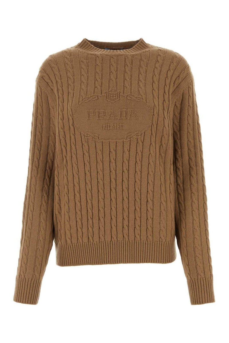 Prada Logo Detailed Crewneck Jumper - Women - Piano Luigi