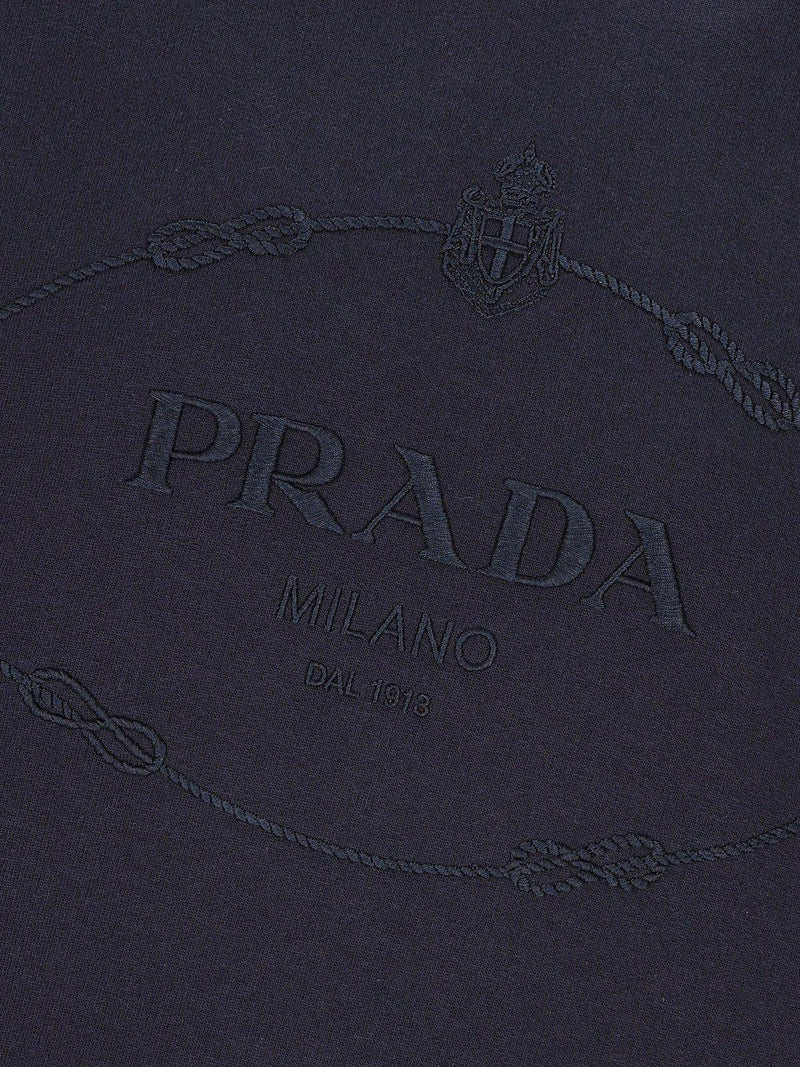 Prada Logo-embroidered Long-sleeved Hoodie - Men - Piano Luigi