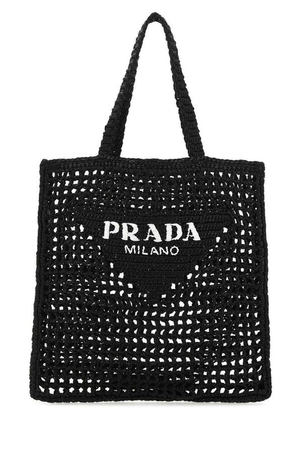 Prada Logo Embroidered Woven Tote Bag - Women - Piano Luigi