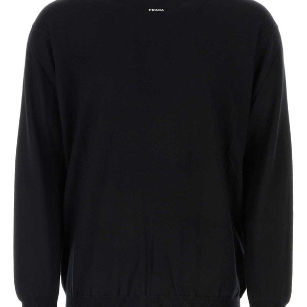 Prada V-neck intarsia-knit jumper - Black