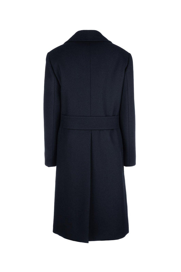 Prada Logo Patch Double-breasted Coat - Women - Piano Luigi