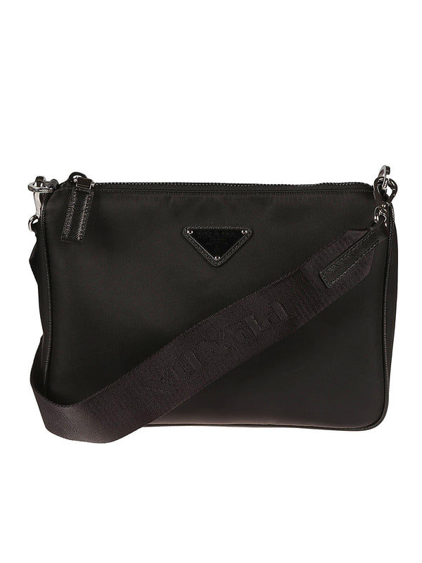 Prada Logo Patch Top Zipped Crossbody Bag - Men - Piano Luigi