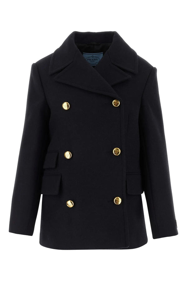 Prada Midnight Blue Wool Coat - Women - Piano Luigi