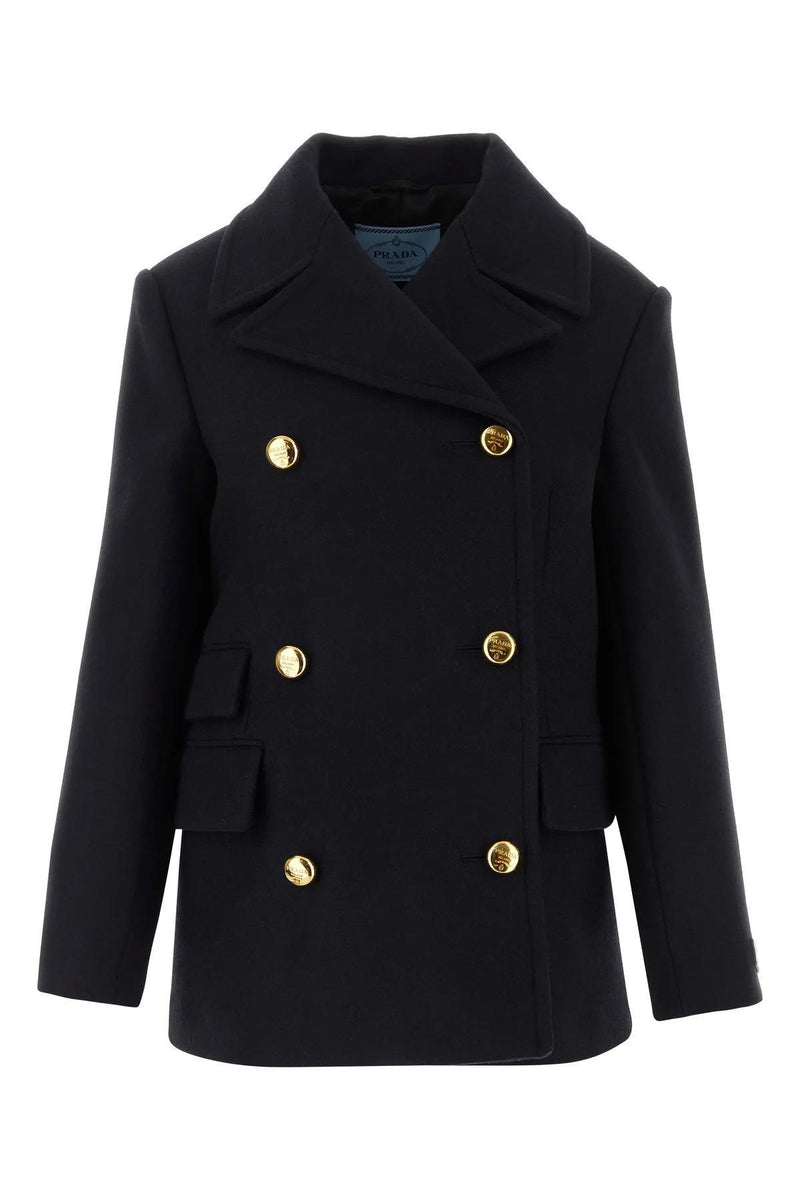 Prada Midnight Blue Wool Coat - Women - Piano Luigi