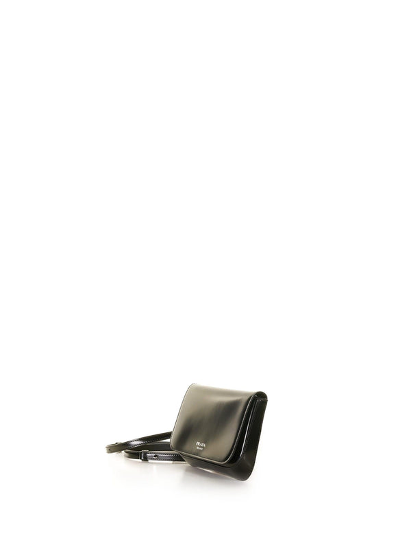 Prada Mini Leather Shoulder Bag With Logo - Men - Piano Luigi
