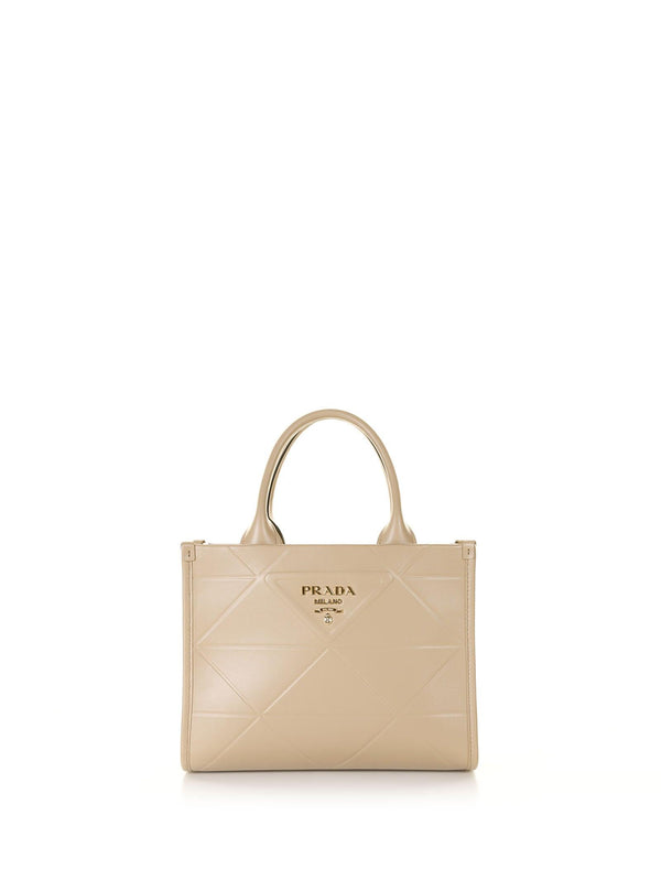 Prada Symbole Mini Leather Bag With Stitching - Women - Piano Luigi