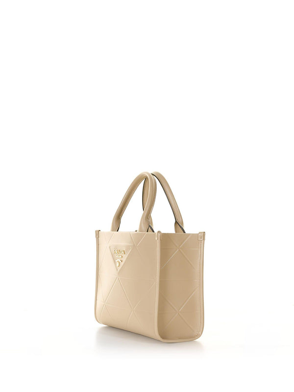 Prada Symbole Mini Leather Bag With Stitching - Women - Piano Luigi