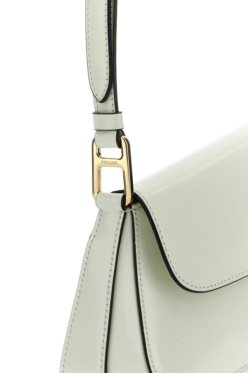 Prada White Leather Shoulder Bag - Women - Piano Luigi