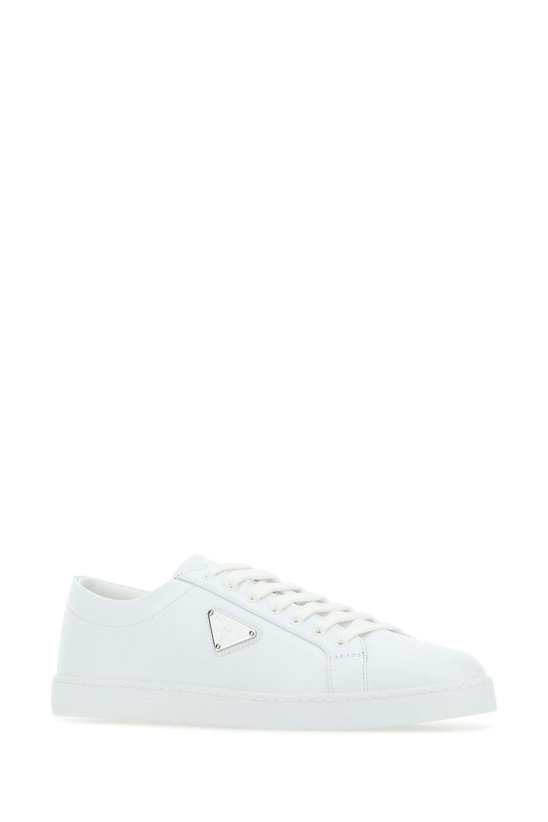 Prada White Leather Sneakers - Men - Piano Luigi