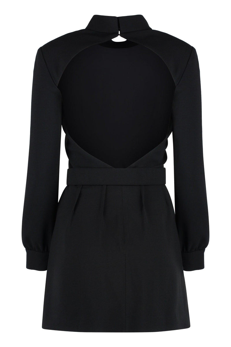 Saint Laurent Belted Crepe Dress - Women - Piano Luigi