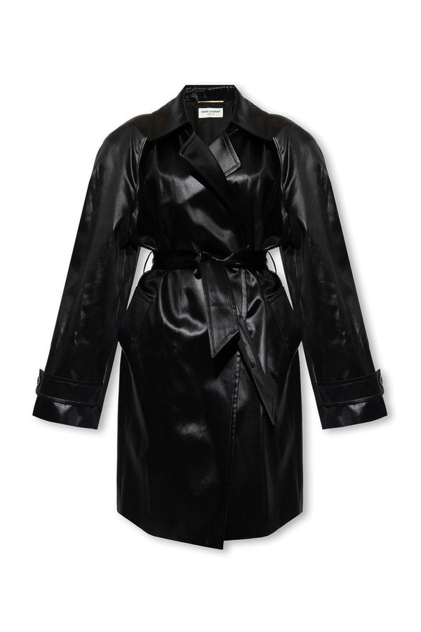 Saint Laurent Belted Trench Coat - Women - Piano Luigi